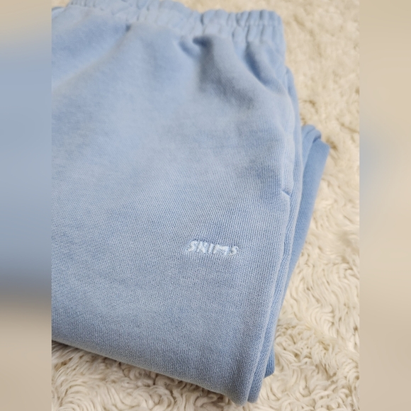 SKIMS French Terry Jogger Pant Cotton Pockets Drawstring Loose Fit Blue Sz XXS - Picture 6 of 14